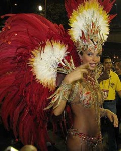 The Real Deal in Rio. Grazieli Massafera appears in costume at Carnival, 2008. Photo Wikicommons