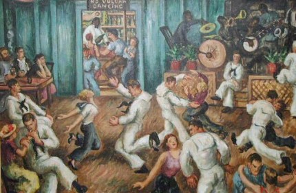 Interior of Sloppy Joe’s, circa Papa’s time. Painting by Waldo Pierce, all rights reserved. Interior of Sloppy Joe’s, circa Papa’s time. Painting by Waldo Pierce, all rights reserved.