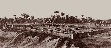 Steel engraving conceiving Fort Ponchartrain. Courtesy Gross Point Historical Society.