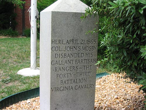 Mosby's Rangers Disband Site Marker